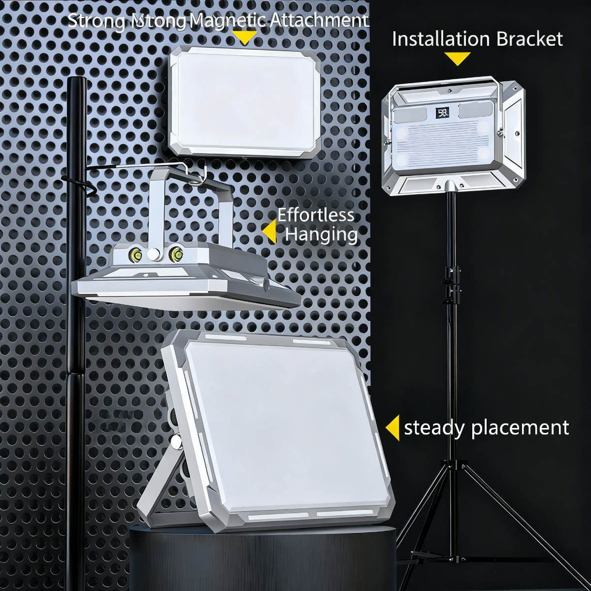 ZANOID Rechargeable LED Camping Panel Light | High-Power Searchlight | Waterproof Portable for Tent, Outdoor & Emergency - ZANOID Camping Lights