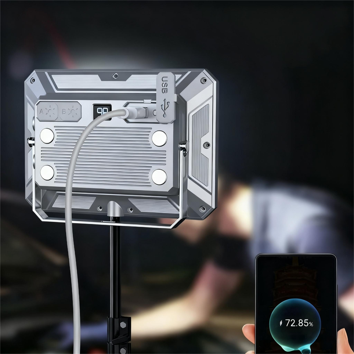 ZANOID Rechargeable LED Camping Panel Light | High-Power Searchlight | Waterproof Portable for Tent, Outdoor & Emergency - ZANOID Camping Lights