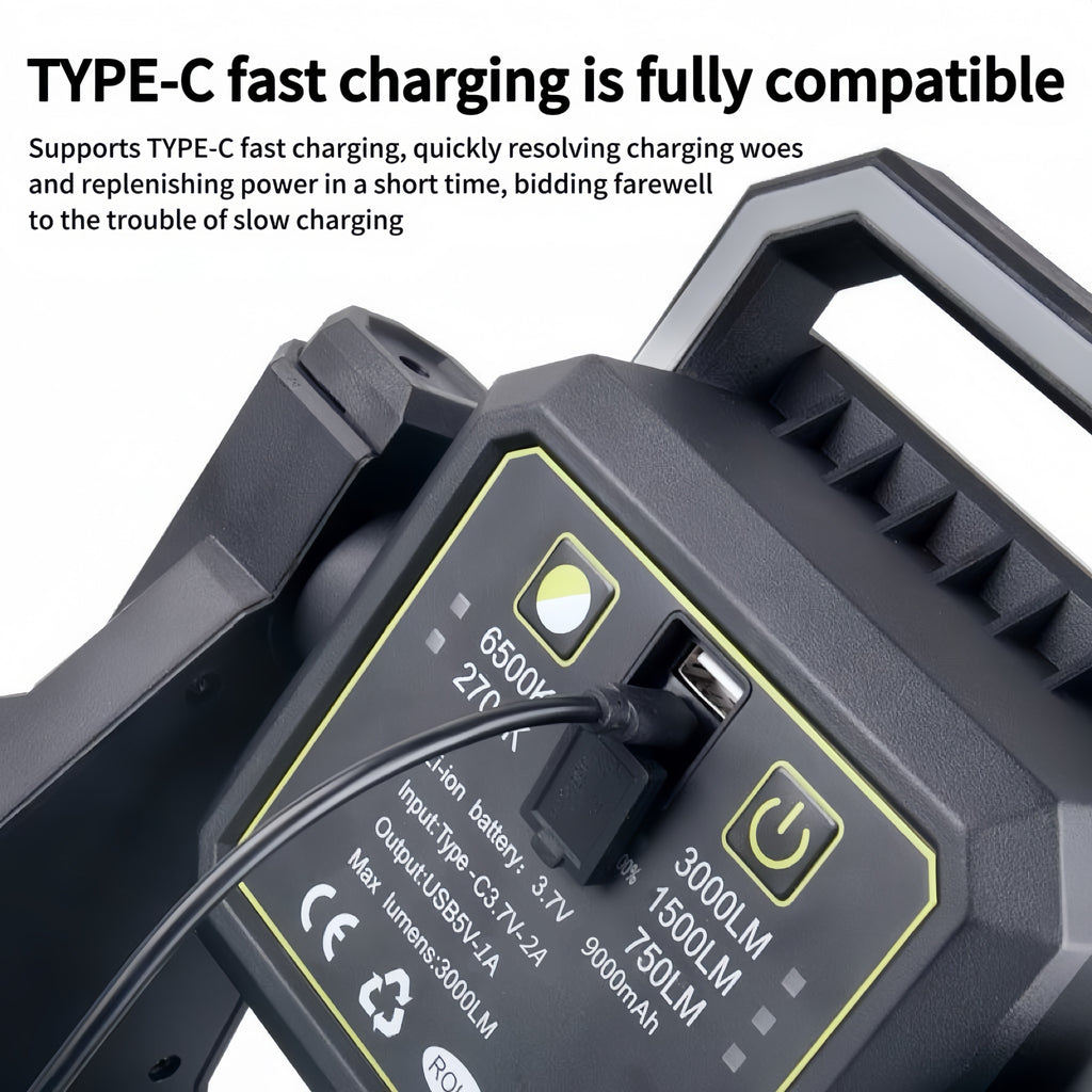 ZANOID Rechargeable LED Work Light with Integrated Stand (3000 Lumens)