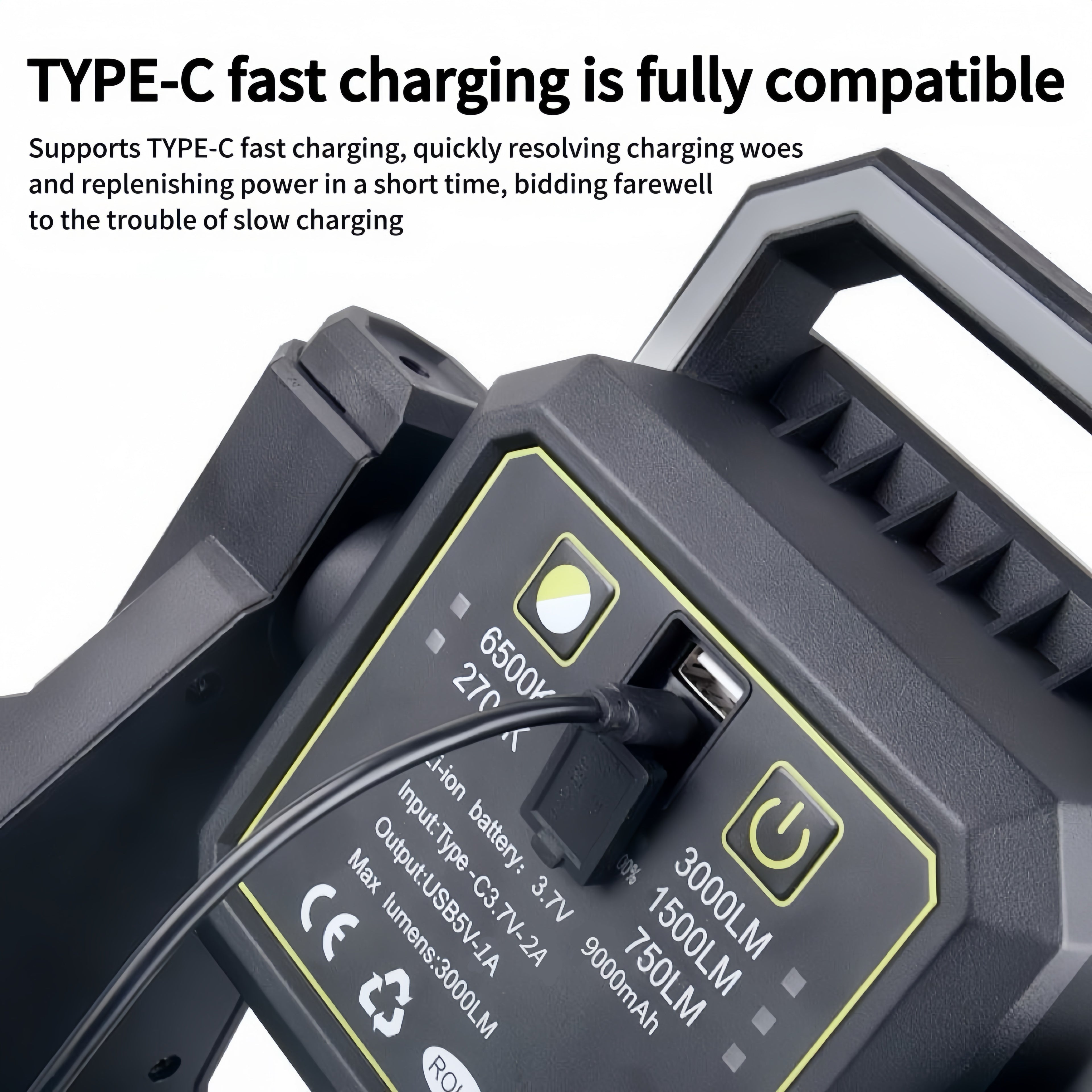 ZANOID Rechargeable LED Work Light with Integrated Stand (3000 Lumens)