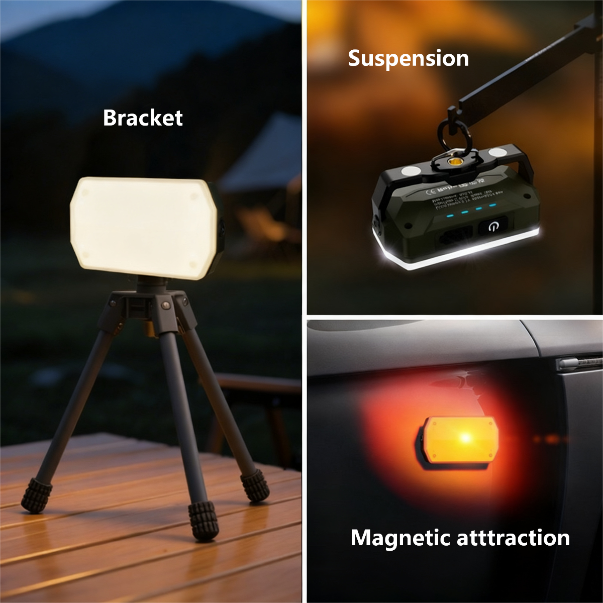 ZANOID Rechargeable Magnetic Camping Spotlight | Portable LED Work Light | Waterproof for Hiking, Fishing & Car Repair - ZANOID Camping Lights