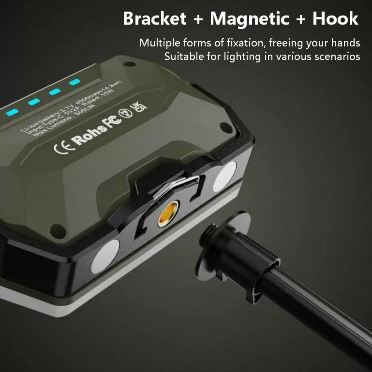 ZANOID Rechargeable Magnetic Camping Spotlight | Portable LED Work Light | Waterproof for Hiking, Fishing & Car Repair - ZANOID Camping Lights