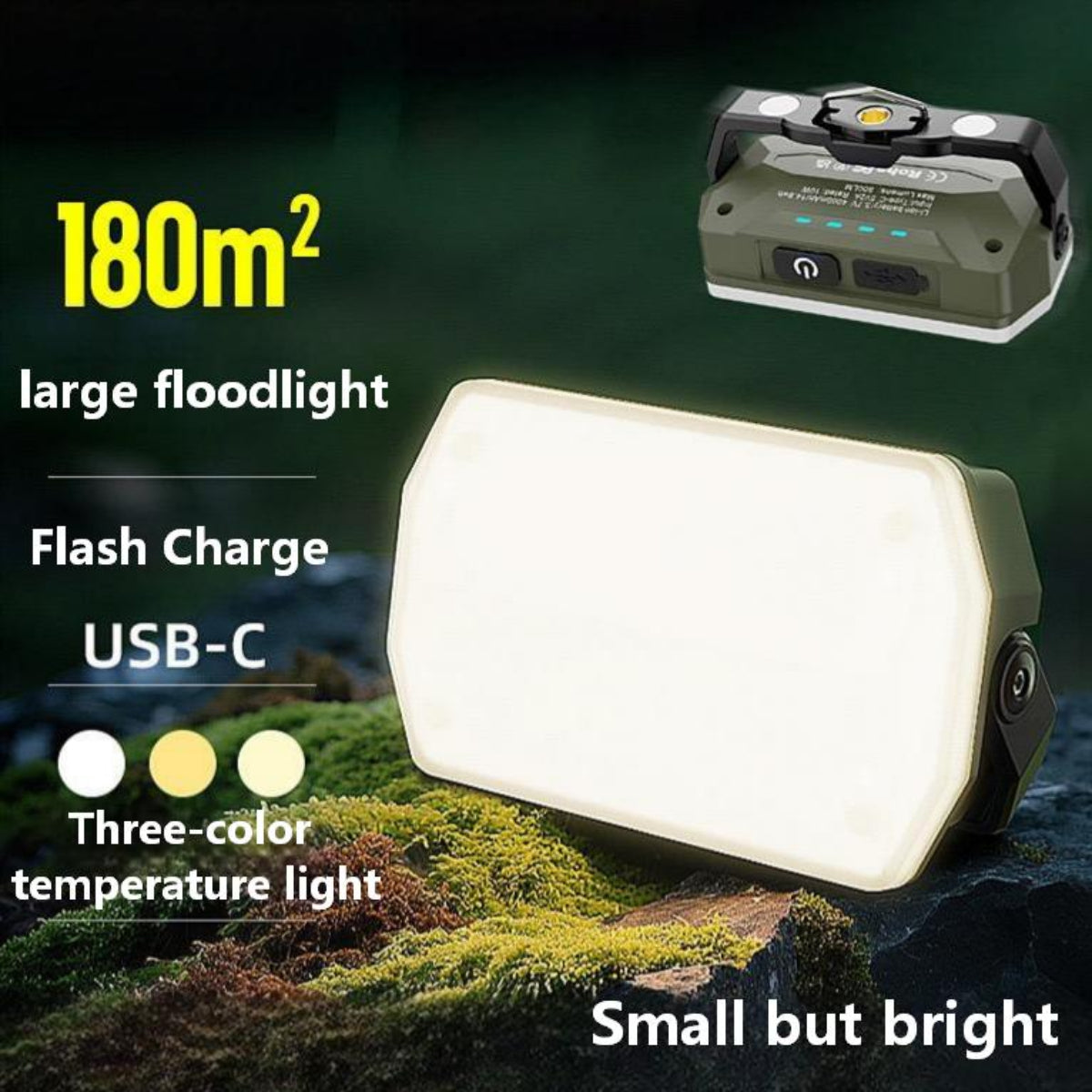 ZANOID Rechargeable Magnetic Camping Spotlight | Portable LED Work Light | Waterproof for Hiking, Fishing & Car Repair - ZANOID Camping Lights