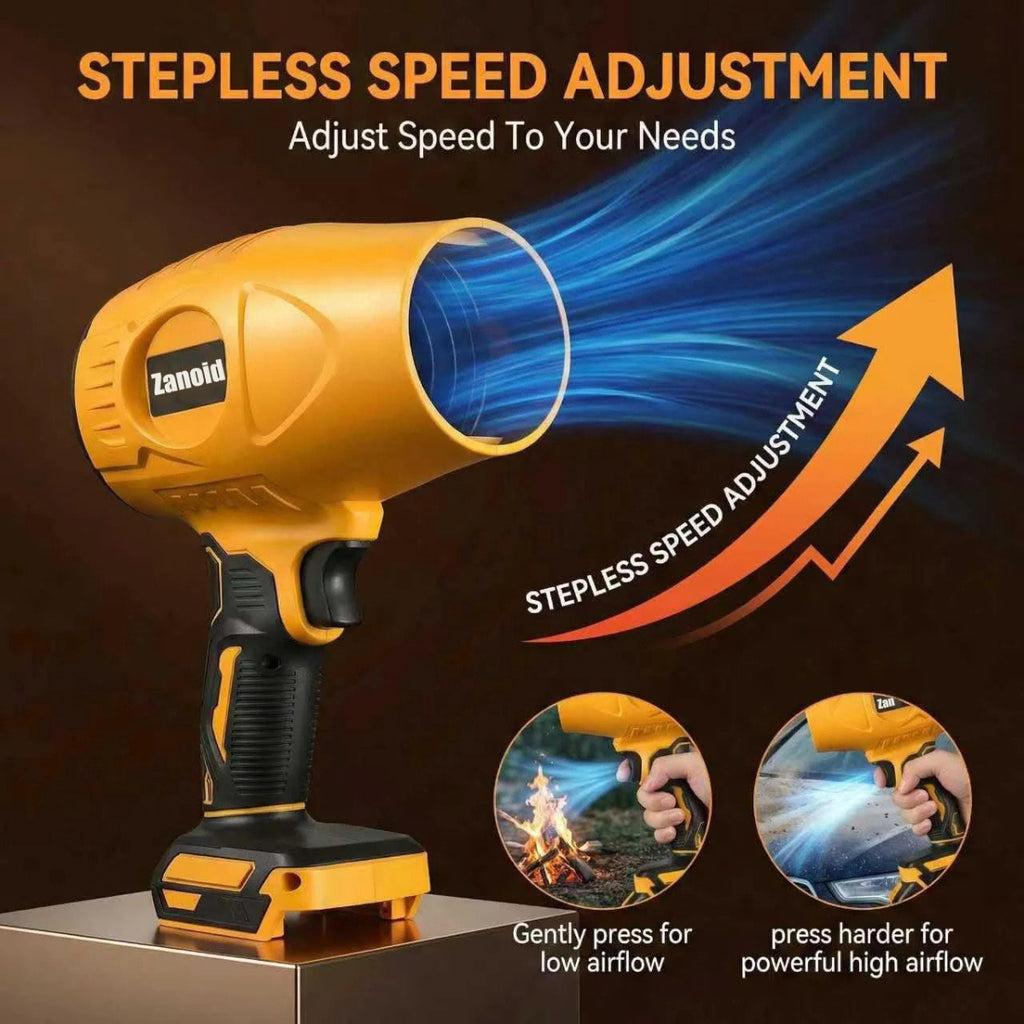 ZANOID Cordless Turbo Jet Leaf Blower | Lightweight 2.2LBS/3.1LBS | High-Thrust for Leaves, Car Drying & Workshop Cleanup - ZANOID Leaf Blowers