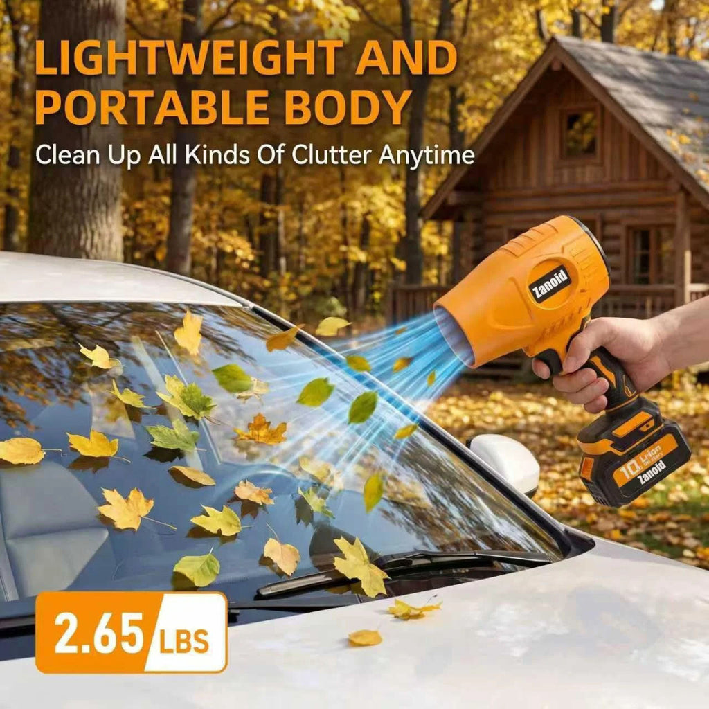 ZANOID Cordless Turbo Jet Leaf Blower | Lightweight 2.2LBS/3.1LBS | High-Thrust for Leaves, Car Drying & Workshop Cleanup - ZANOID Leaf Blowers