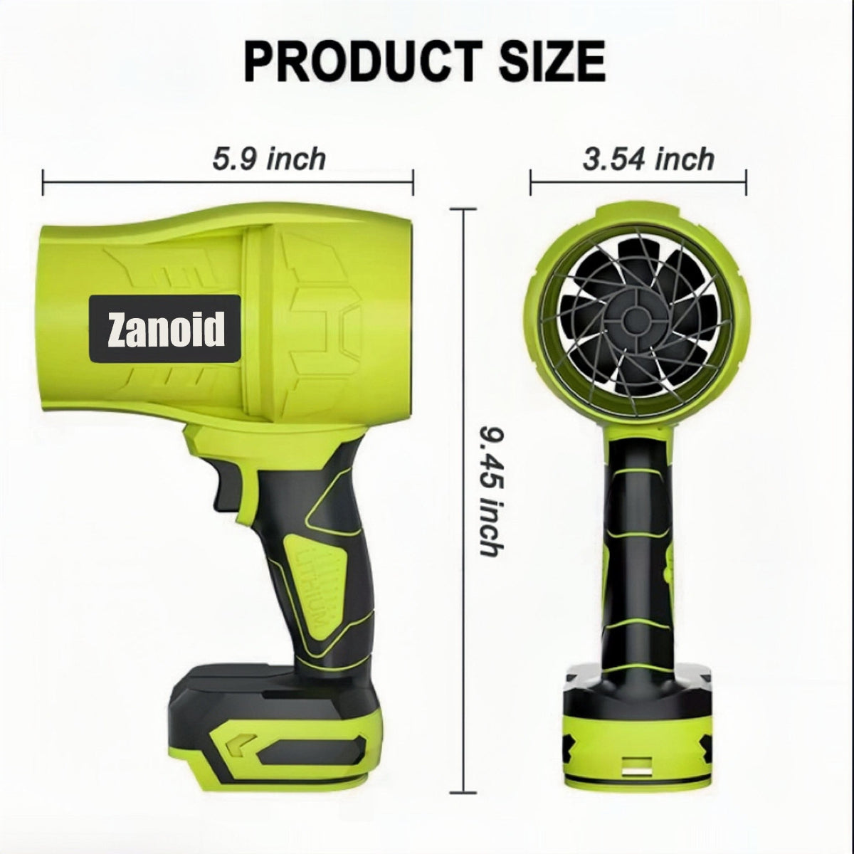 ZANOID Cordless Turbo Jet Leaf Blower | Lightweight 2.2LBS/3.1LBS | High-Thrust for Leaves, Car Drying & Workshop Cleanup - ZANOID Leaf Blowers