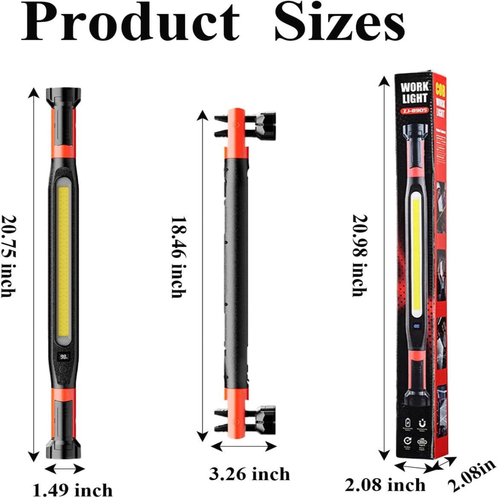 ZANOID Rechargeable Magnetic LED Work Light Bar | Under Hood Mechanic Light | Cordless Portable for Auto Repair & Garage - ZANOID Work Lights