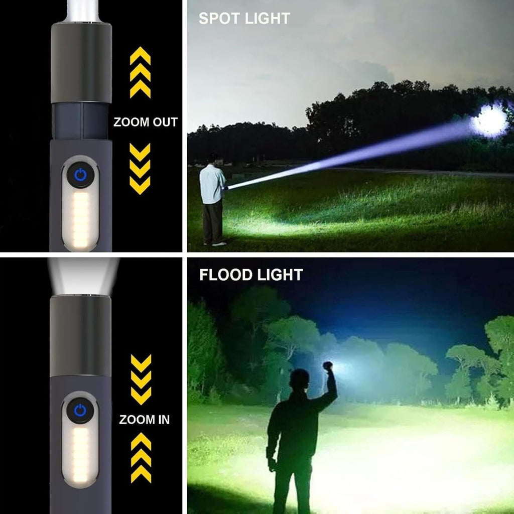 ZANOID Rechargeable LED Flashlight | 1000 Lumens, Zoomable, 4 Modes | IPX4 Waterproof Tactical for Camping & EDC - ZANOID Camping Lights