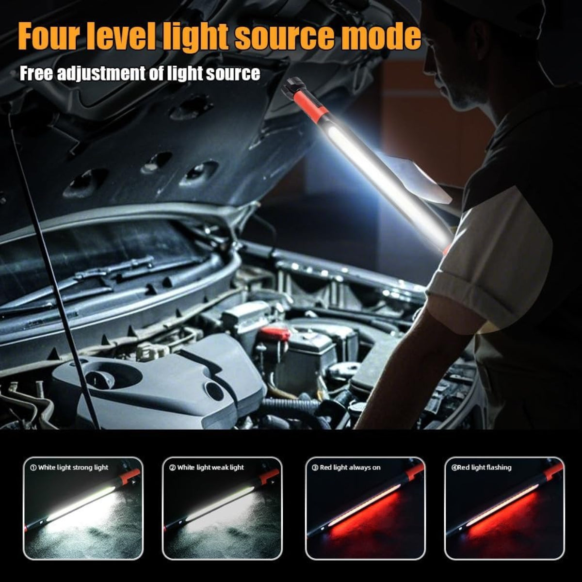 ZANOID Rechargeable Magnetic LED Work Light Bar | Under Hood Mechanic Light | Cordless Portable for Auto Repair & Garage - ZANOID Work Lights