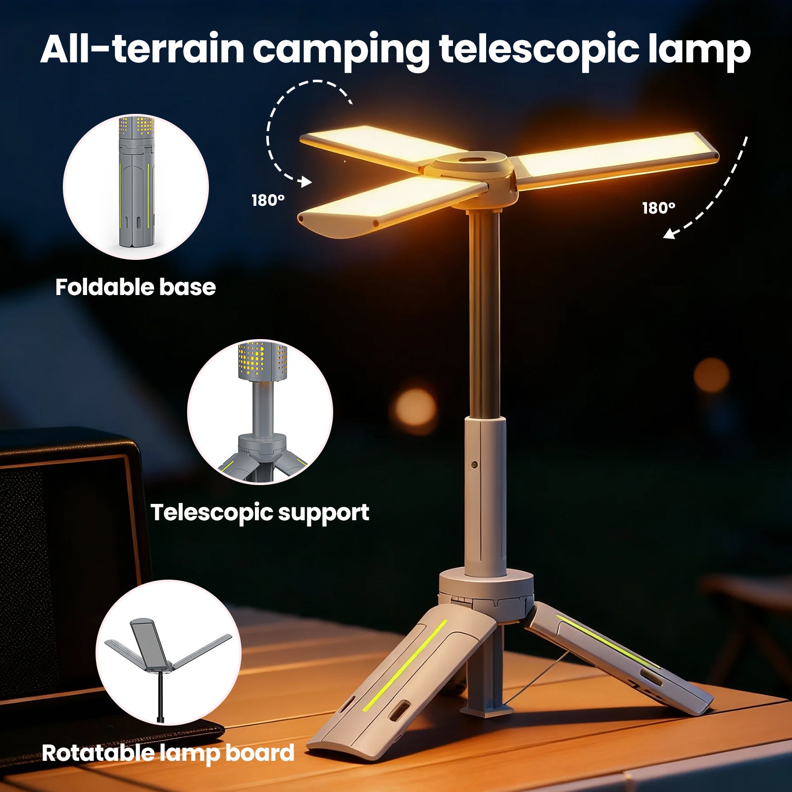 ZANOID Telescopic Camping Lantern with Tripod Stand (8000mAh)