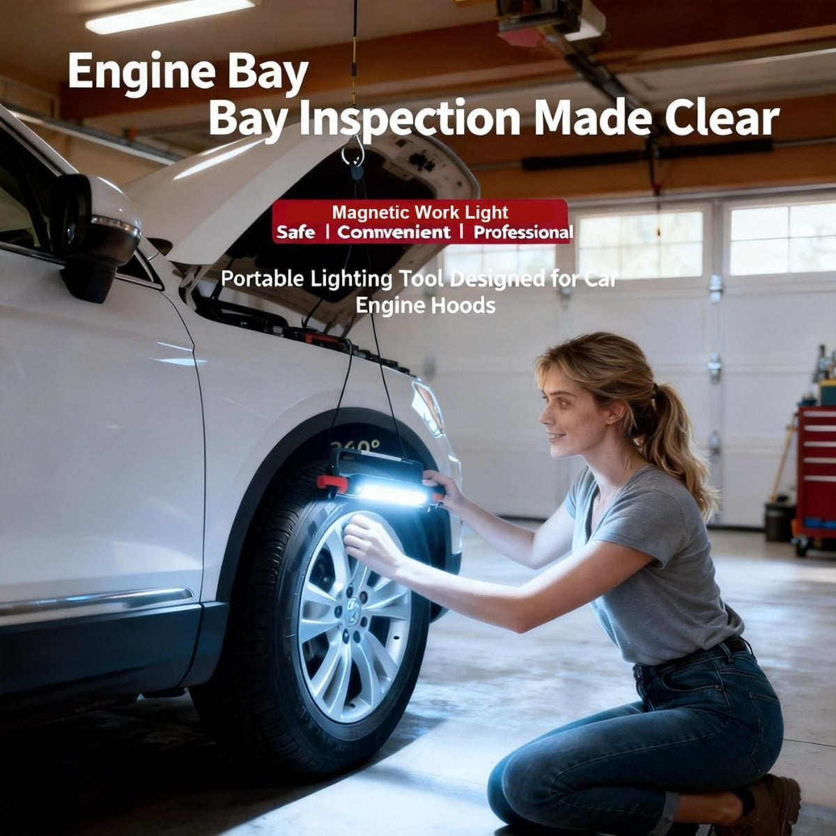 ZANOID Rechargeable Magnetic LED Work Light Bar | Under Hood Mechanic Light | Cordless Portable for Auto Repair & Garage - ZANOID Work Lights