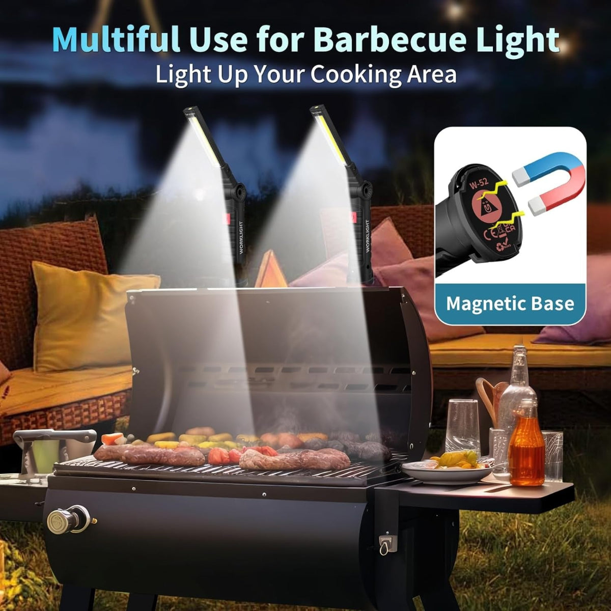 ZANOID 2-Pack Rechargeable LED Work Light | Magnetic Base, 180° Rotate, 5 Modes | Mechanic Flashlight for Car Repair & Under Hood - ZANOID Work Lights