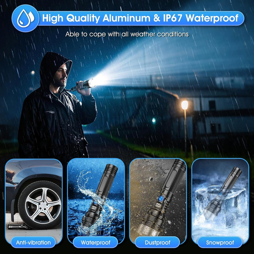 ZANOID Rechargeable 1000-Lumen LED Flashlight (2-Pack)