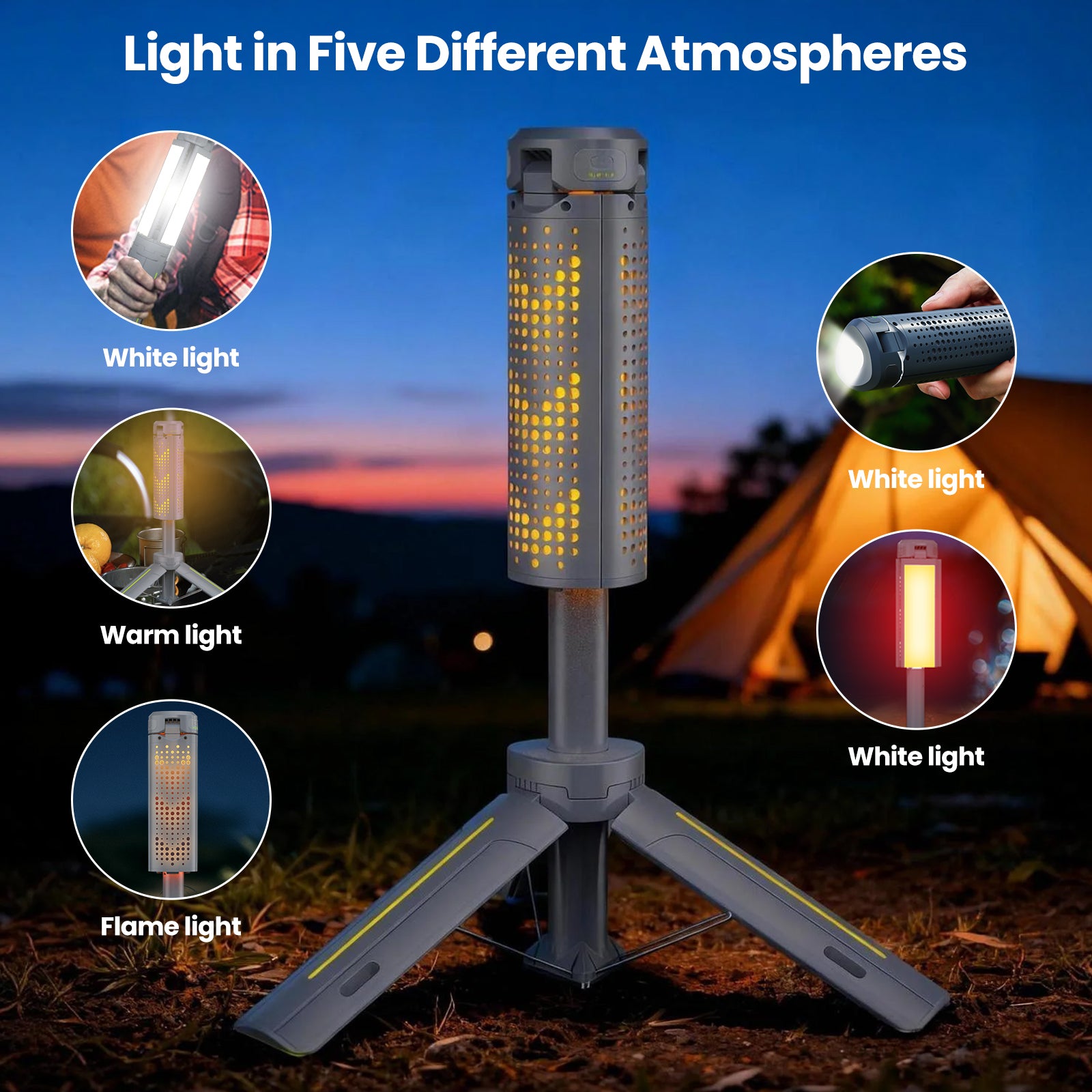 ZANOID Telescopic Camping Lantern with Tripod Stand (8000mAh)