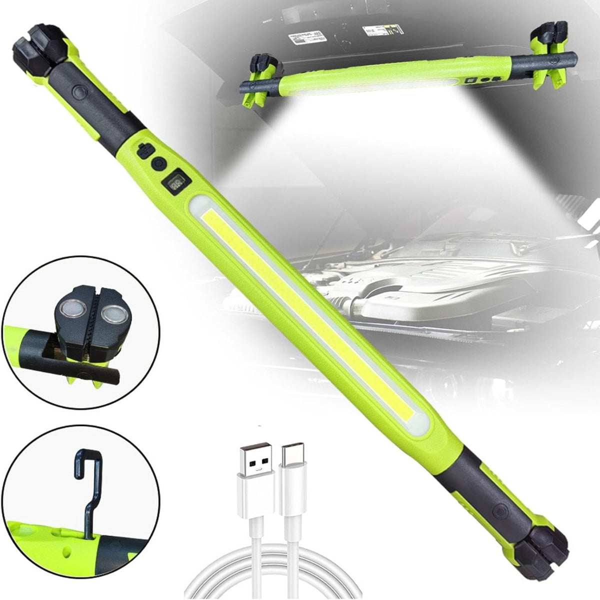 ZANOID Rechargeable Magnetic LED Work Light Bar | Under Hood Mechanic Light | Cordless Portable for Auto Repair & Garage - ZANOID Work Lights