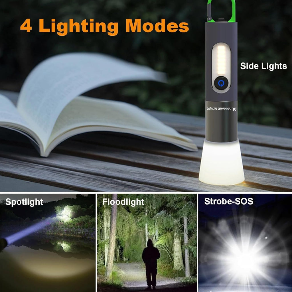 ZANOID Rechargeable LED Flashlight | 1000 Lumens, Zoomable, 4 Modes | IPX4 Waterproof Tactical for Camping & EDC - ZANOID Camping Lights