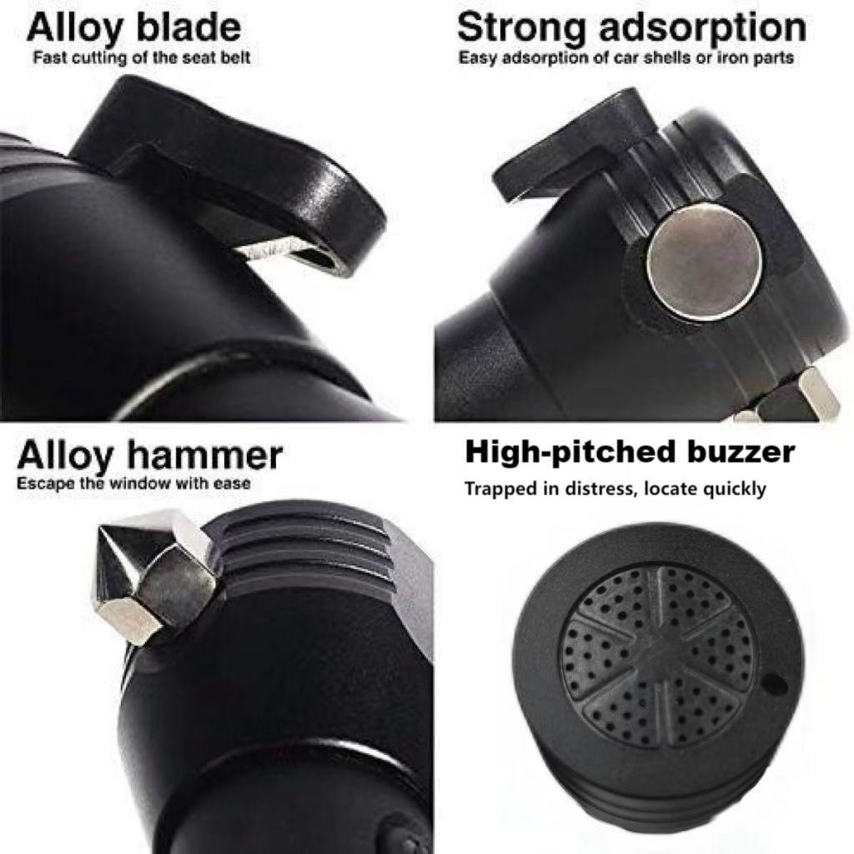 ZANOID Solar Rechargeable Tactical Flashlight | LED with Glass Breaker & Seatbelt Cutter | Waterproof for Camping & Car Emergency - ZANOID Camping Lights